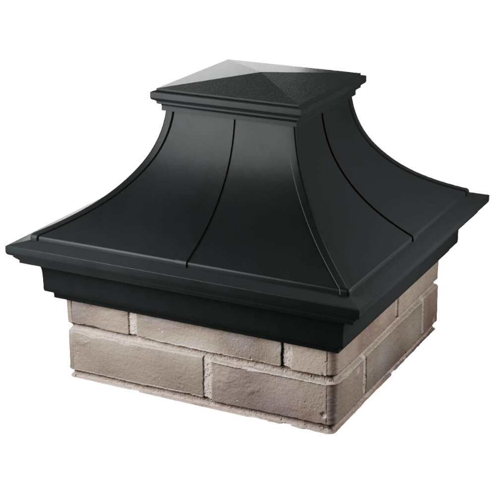 Колпак Zking Монблан Премиум Черный на столб 1.5х1.5 кирпича (385х385мм) в Наро-Фоминске фото