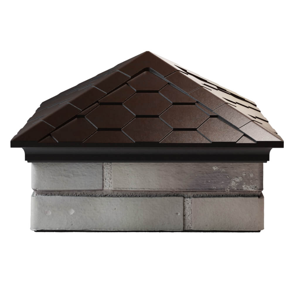 Колпак Zking Эверест Коричневый на столб 1.5х1.5 кирпича (390х390мм) Наро-Фоминск фото