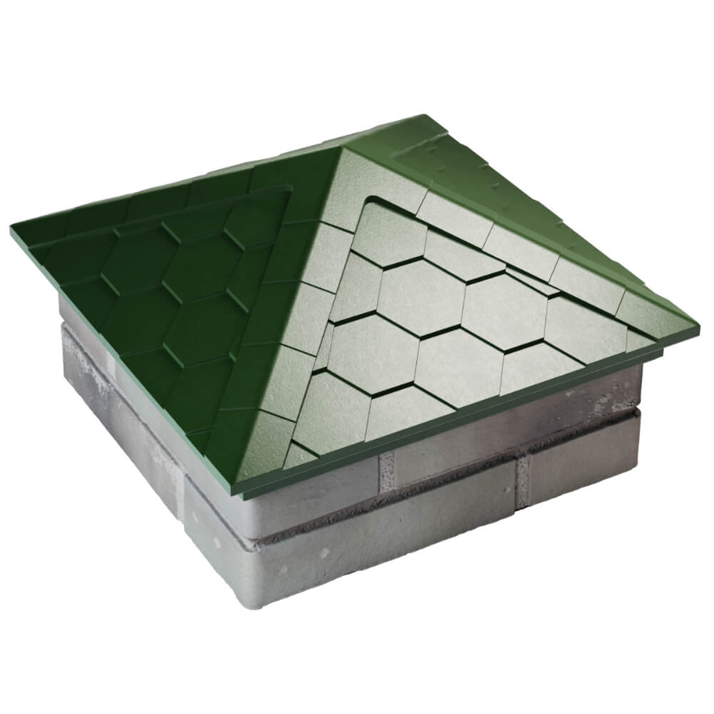Колпак Zking Эверест Зеленый на столб 1.5х1.5 кирпича (390х390мм) в Наро-Фоминске фото