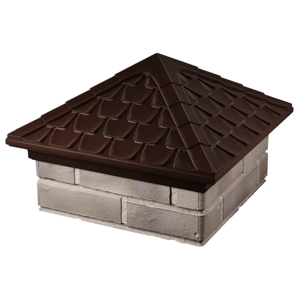 Колпак Zking Эльбрус Коричневый на столб 1.5х1.5 кирпича (385х385мм) в Наро-Фоминске фото