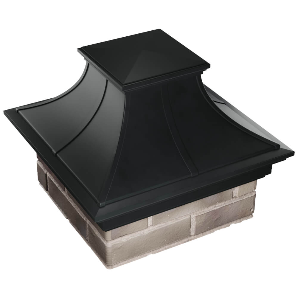 Колпак Zking Монблан Премиум Черный на столб 1.5х1.5 кирпича (385х385мм) в Наро-Фоминске фото