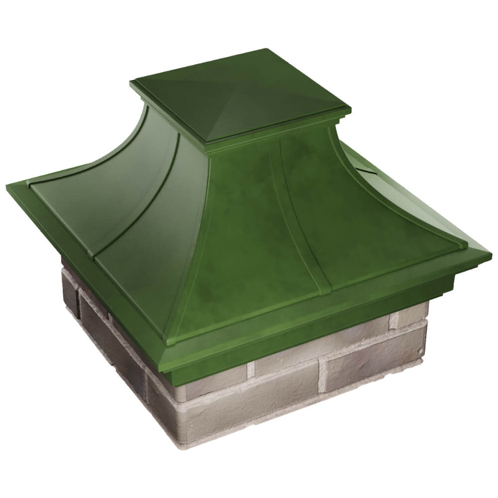 Колпак Zking Монблан Премиум Зеленый на столб 1.5х1.5 кирпича (385х385мм) в Наро-Фоминске фото