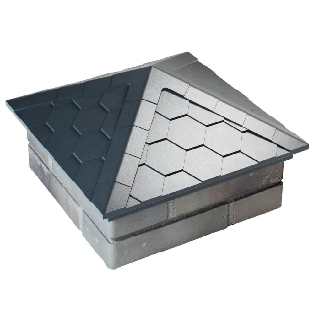 Колпак Zking Эверест Серый на столб 1.5х1.5 кирпича (390х390мм) в Наро-Фоминске фото