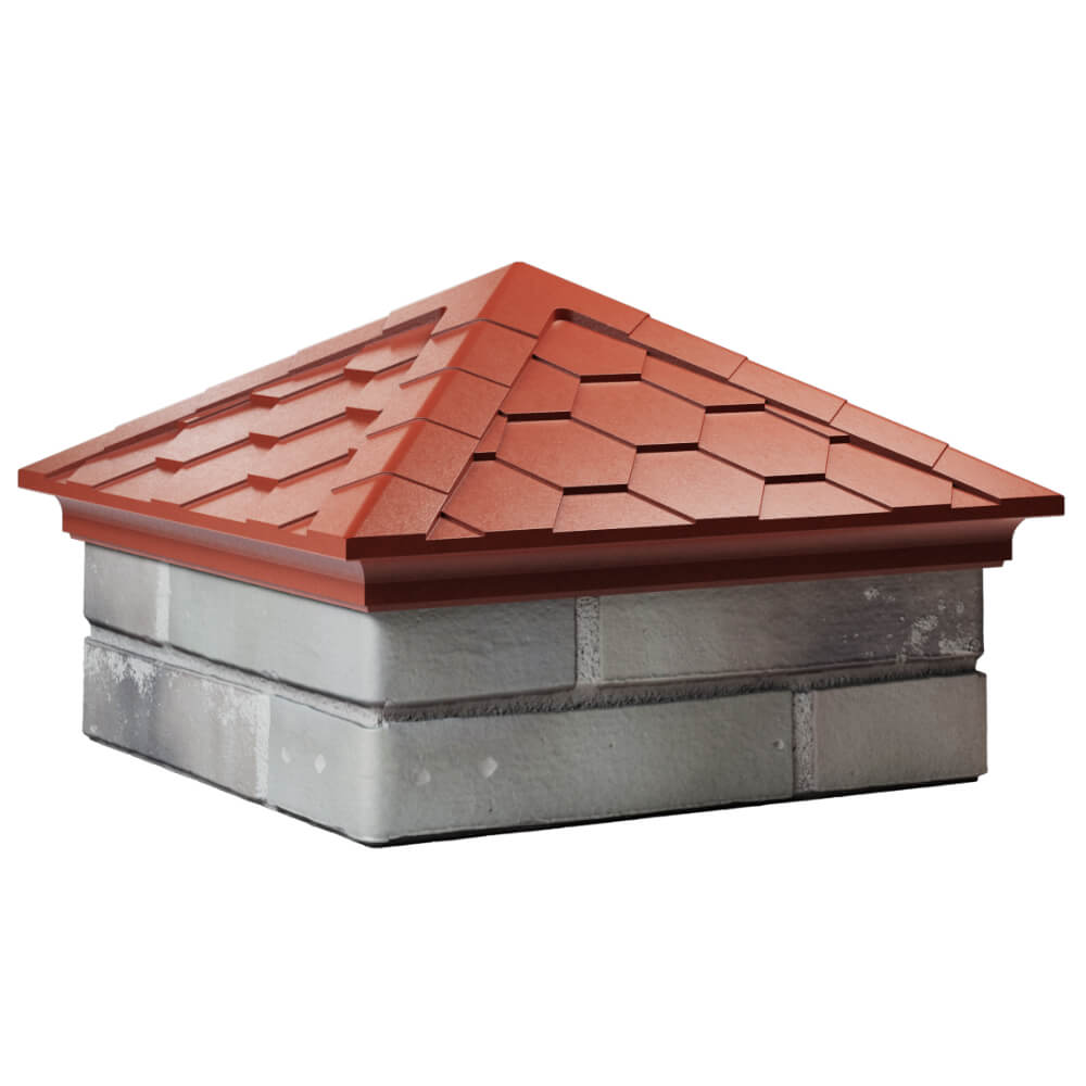 Колпак Zking Эверест Красный на столб 1.5х1.5 кирпича (390х390мм) в Наро-Фоминске фото