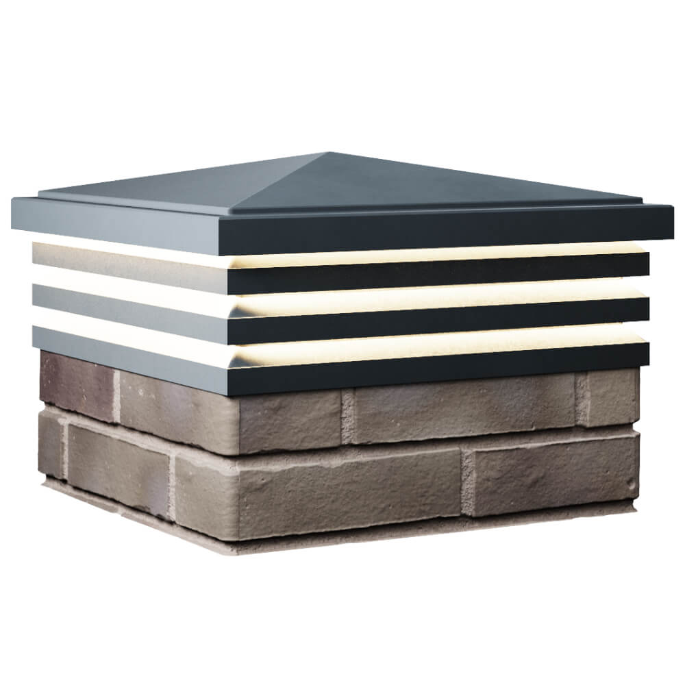 Колпак Zking Бона ХайТек Серый на столб 1.5х1.5 кирпича (385х385мм) с подсветкой в Наро-Фоминске фото