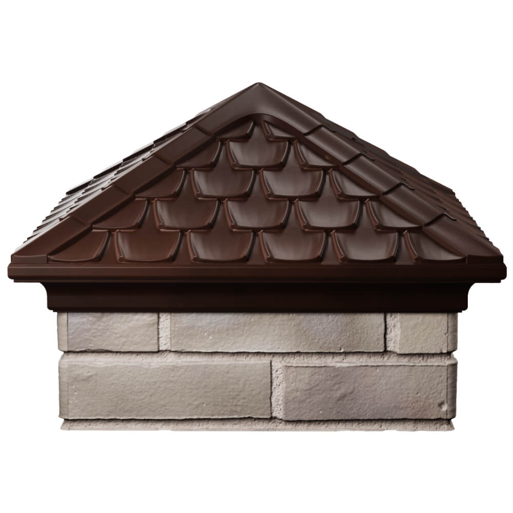 Колпак Zking Эльбрус Коричневый на столб 1.5х1.5 кирпича (385х385мм) Наро-Фоминск фото