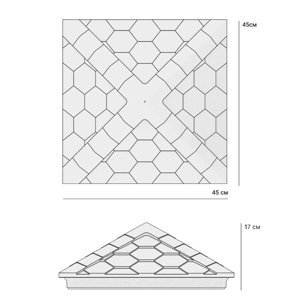 Колпак Zking Эверест Серый на столб 1.5х1.5 кирпича (390х390мм) в Наро-Фоминске фото