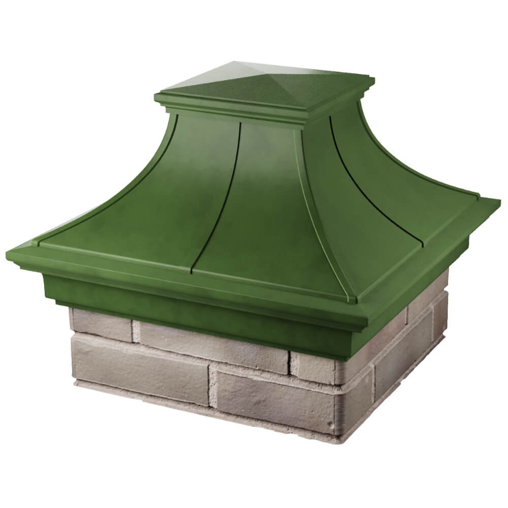 Колпак Zking Монблан Премиум Зеленый на столб 1.5х1.5 кирпича (385х385мм) в Наро-Фоминске фото
