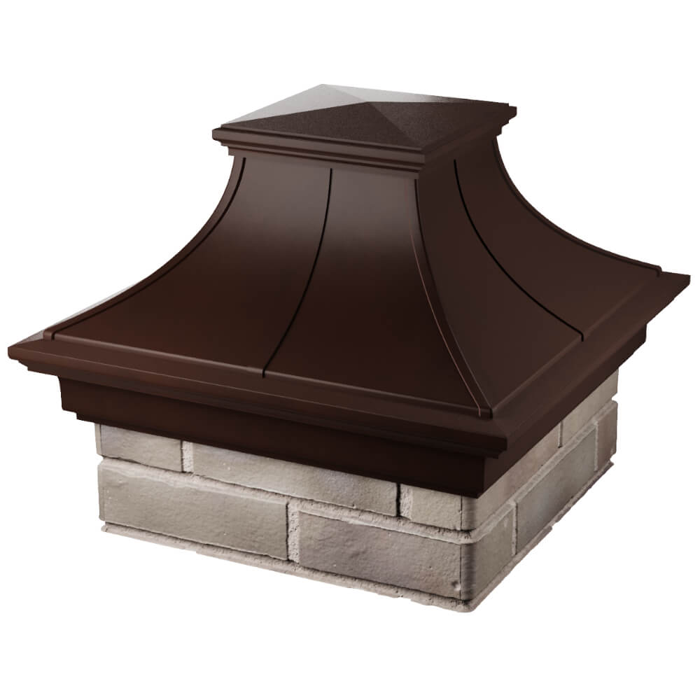 Колпак Zking Монблан Премиум Коричневый на столб 1.5х1.5 кирпича (385х385мм) в Наро-Фоминске фото