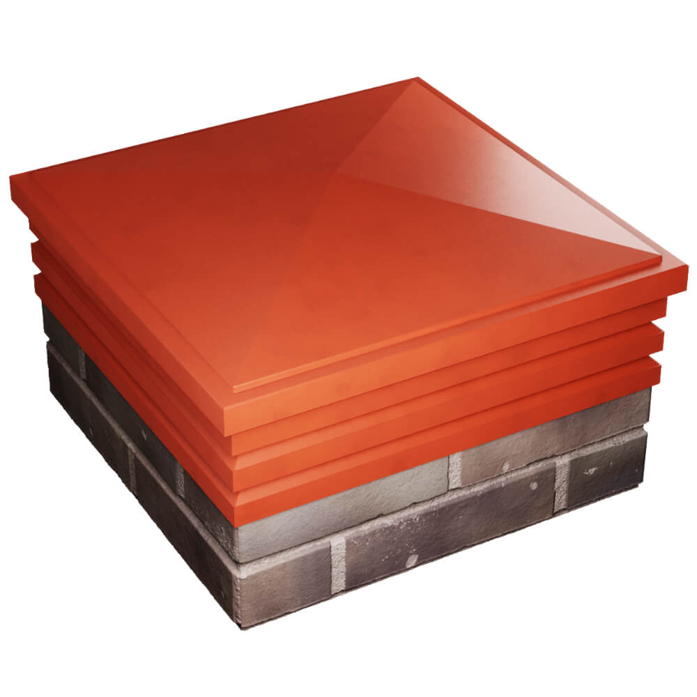 Колпак Zking Бона ХайТек Красный на столб 2х2 кирпича (513х513мм) в Наро-Фоминске фото