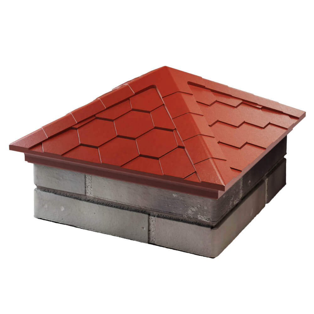 Колпак Zking Эверест Красный на столб 1.5х1.5 кирпича (390х390мм) в Наро-Фоминске фото