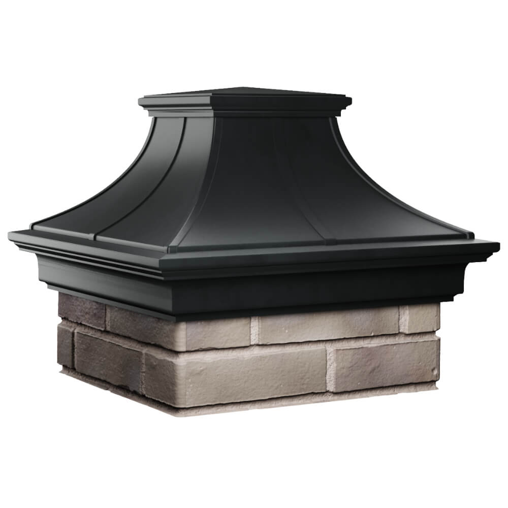 Колпак Zking Монблан Премиум Черный на столб 1.5х1.5 кирпича (385х385мм) в Наро-Фоминске фото