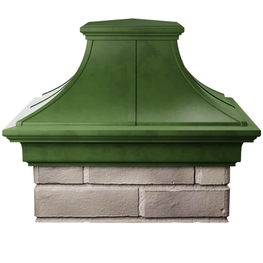Колпак Zking Монблан Премиум Зеленый на столб 1.5х1.5 кирпича (385х385мм) Наро-Фоминск фото