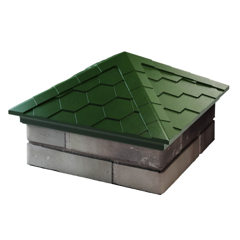 Колпак Zking Эверест Зеленый на столб 1.5х1.5 кирпича (390х390мм) в Наро-Фоминске фото