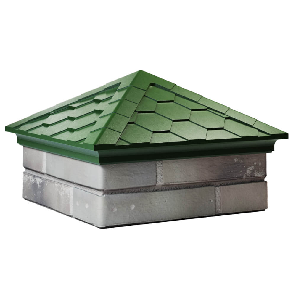 Колпак Zking Эверест Зеленый на столб 1.5х1.5 кирпича (390х390мм) в Наро-Фоминске фото