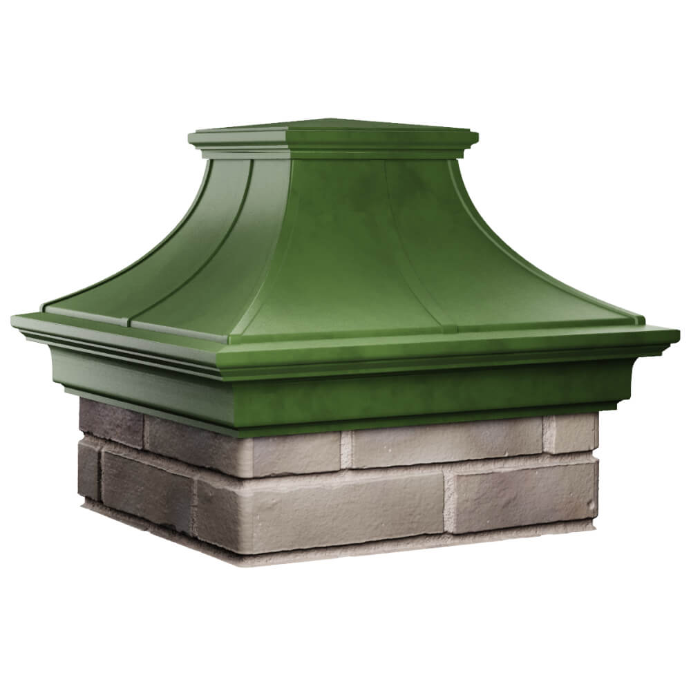 Колпак Zking Монблан Премиум Зеленый на столб 1.5х1.5 кирпича (385х385мм) в Наро-Фоминске фото