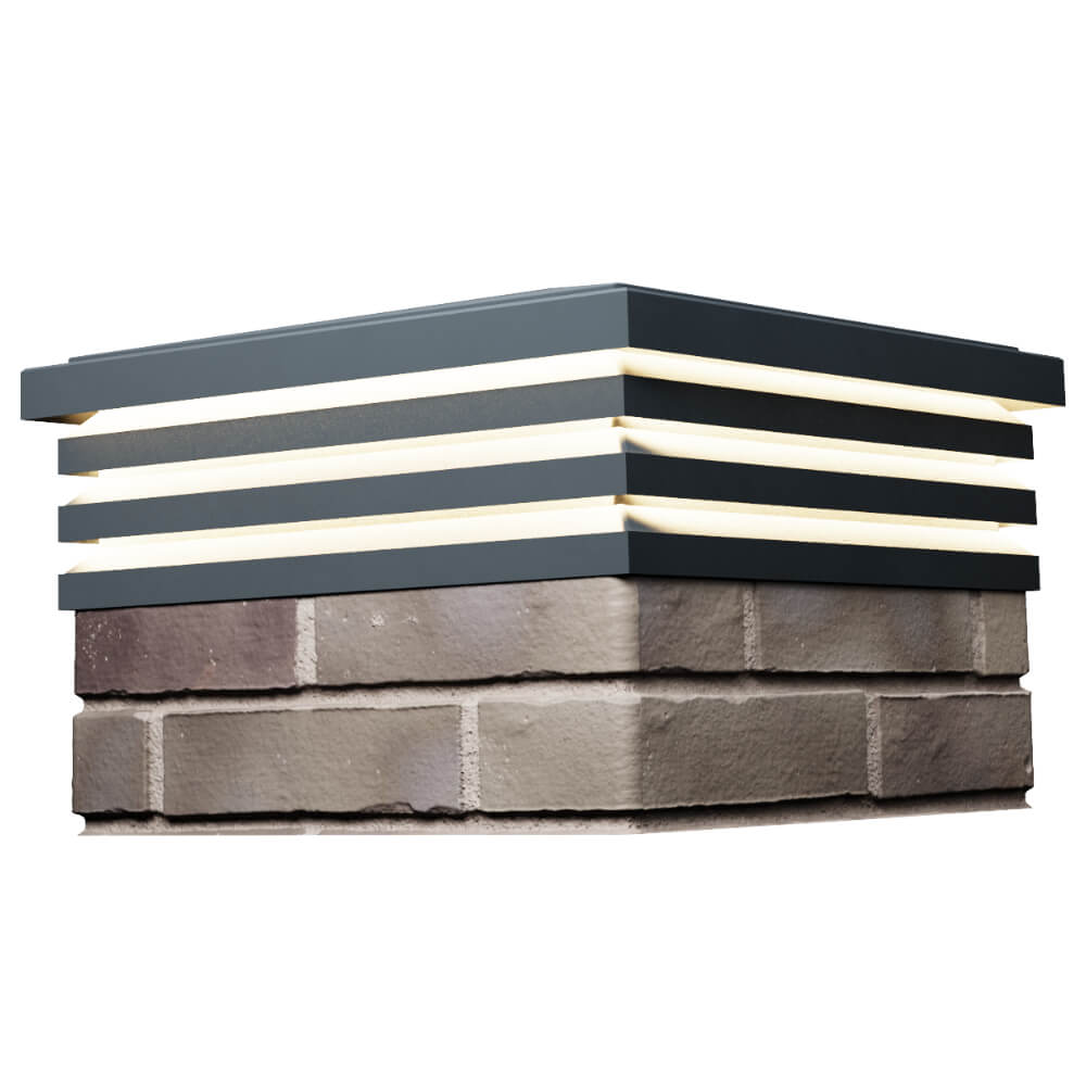 Колпак Zking Бона ХайТек Серый на столб 1.5х1.5 кирпича (385х385мм) с подсветкой в Наро-Фоминске фото