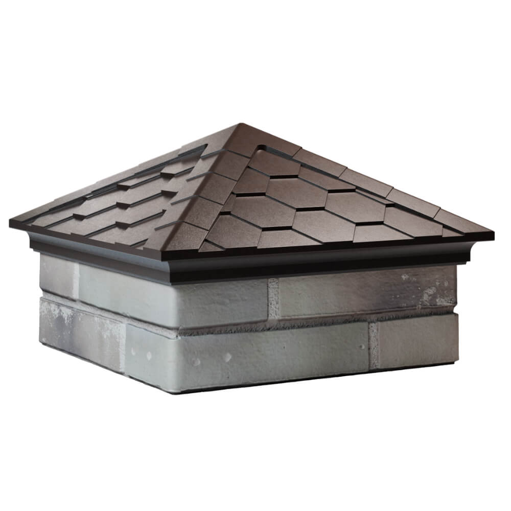 Колпак Zking Эверест Коричневый на столб 1.5х1.5 кирпича (390х390мм) в Наро-Фоминске фото