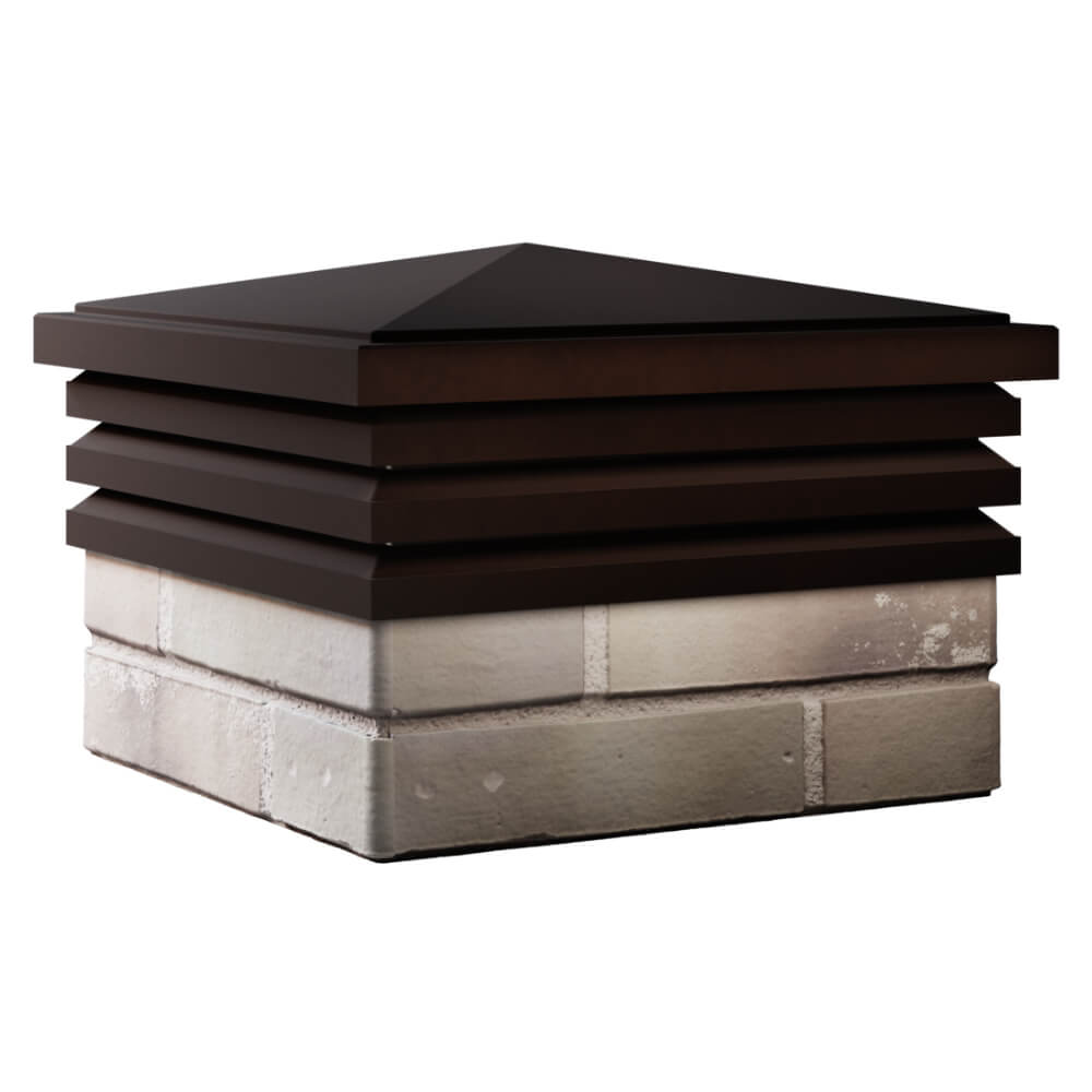 Колпак Zking Бона ХайТек Коричневый на столб 1.5х1.5 кирпича (385х385мм) в Наро-Фоминске фото